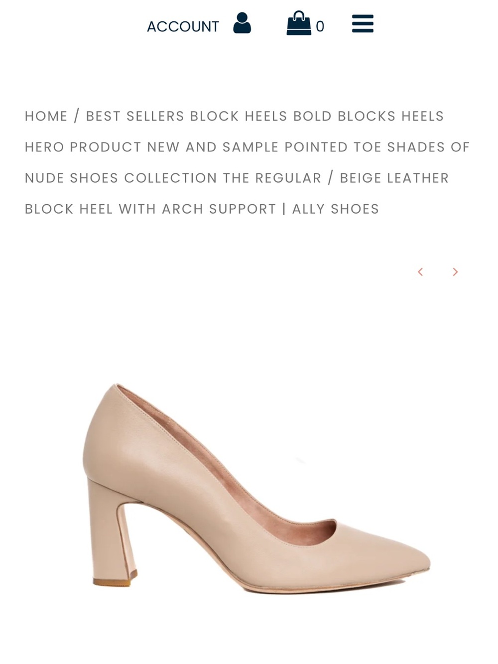 Classic Block Heel Pump- beige leather